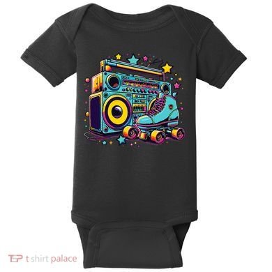 Retro Rollerskates Funny 80S Roller Skating Girl Baby Bodysuit