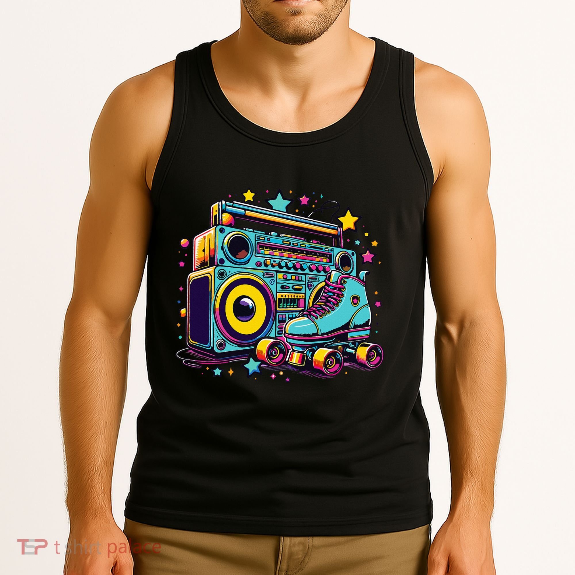 Retro Rollerskates Funny 80S Roller Skating Girl Tank Top