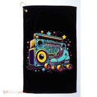 Retro Rollerskates Funny 80S Roller Skating Girl Golf Towel thumb 0