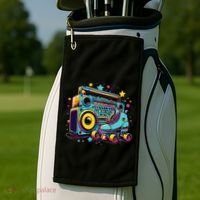 Retro Rollerskates Funny 80S Roller Skating Girl Golf Towel thumb 2