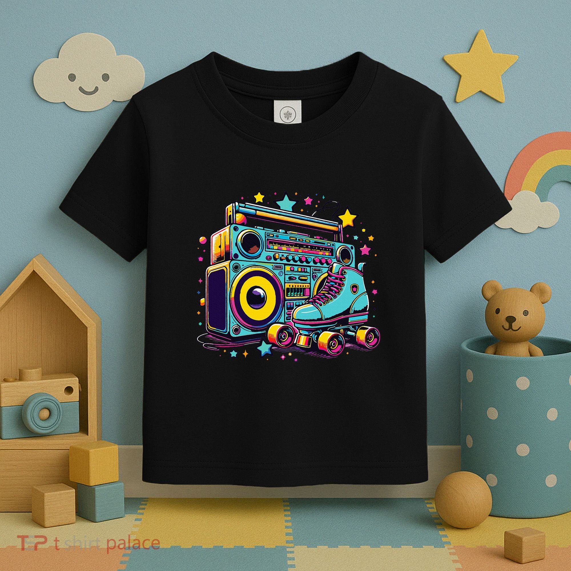 Retro Rollerskates Funny 80S Roller Skating Girl Toddler T-Shirt