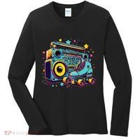 Retro Rollerskates Funny 80S Roller Skating Girl Women's Long Sleeve Shirt thumb 0