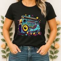 Retro Rollerskates Funny 80S Roller Skating Girl Women's T-Shirt thumb 2
