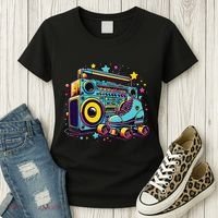 Retro Rollerskates Funny 80S Roller Skating Girl Women's T-Shirt thumb 3
