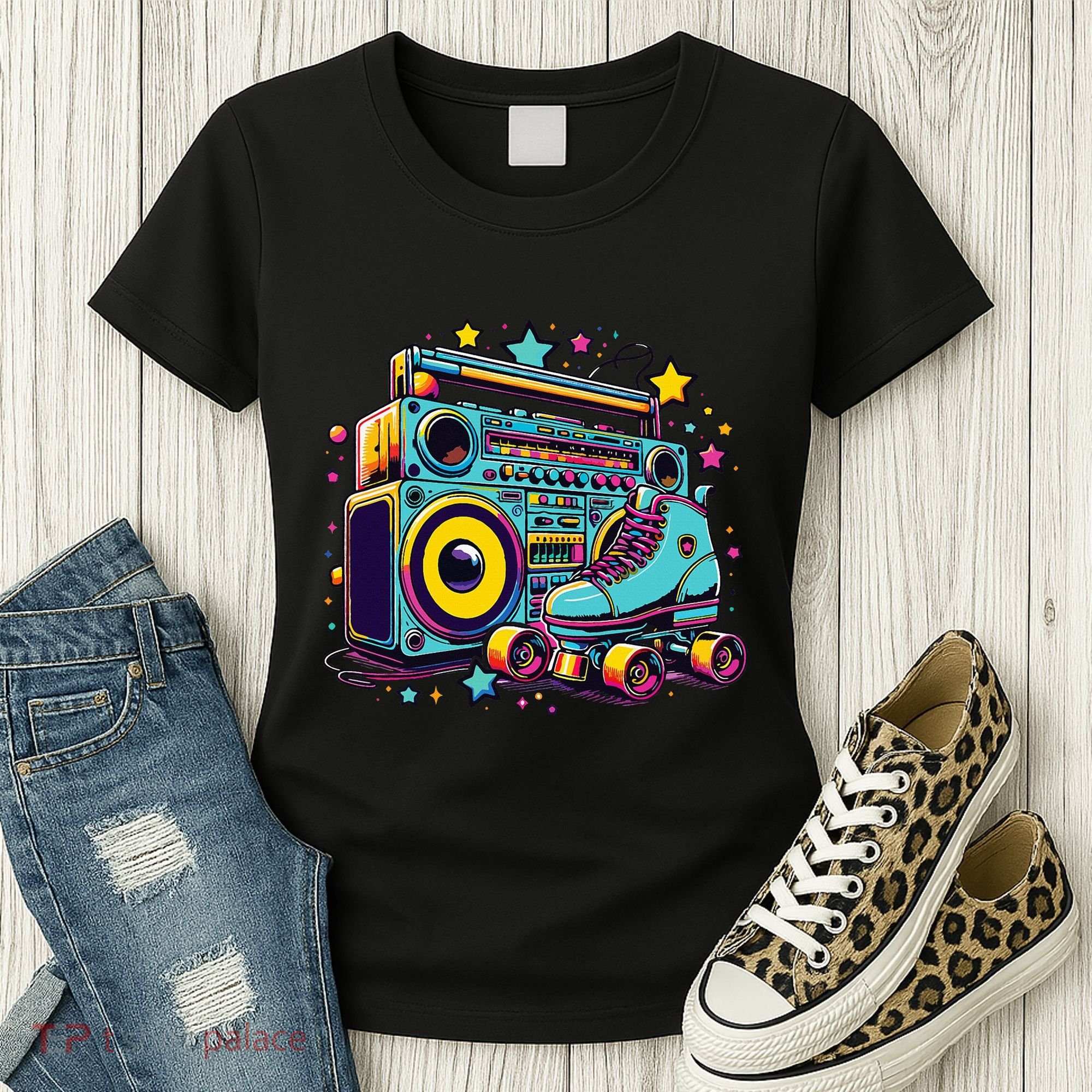 Retro Rollerskates Funny 80S Roller Skating Girl Women's T-Shirt