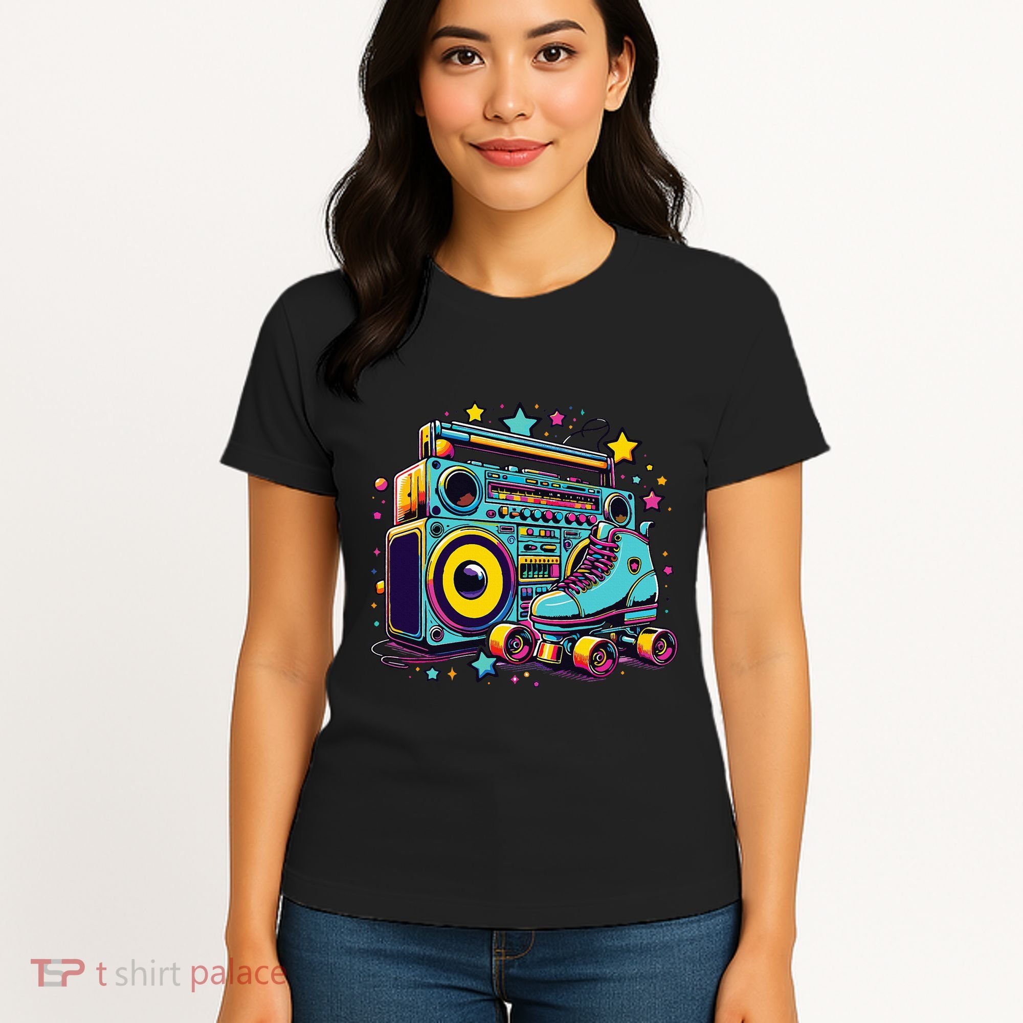 Retro Rollerskates Funny 80S Roller Skating Girl Women's T-Shirt