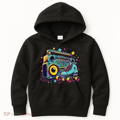 Retro Rollerskates Funny 80S Roller Skating Girl Kids Hoodie