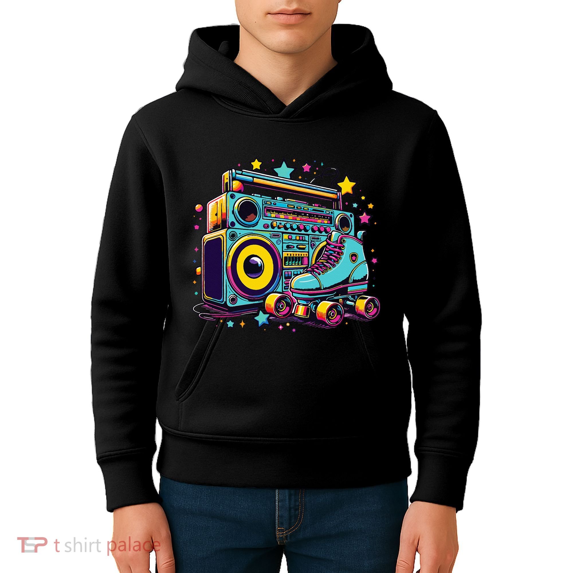Retro Rollerskates Funny 80S Roller Skating Girl Kids Hoodie