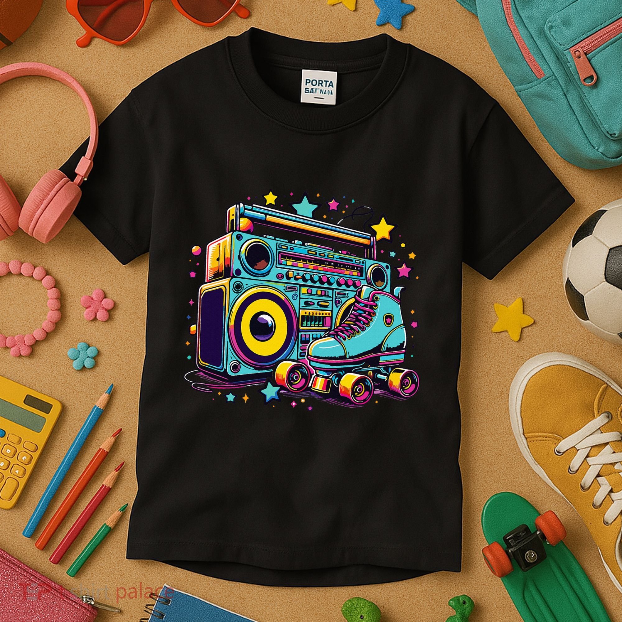 Retro Rollerskates Funny 80S Roller Skating Girl Kids T-Shirt