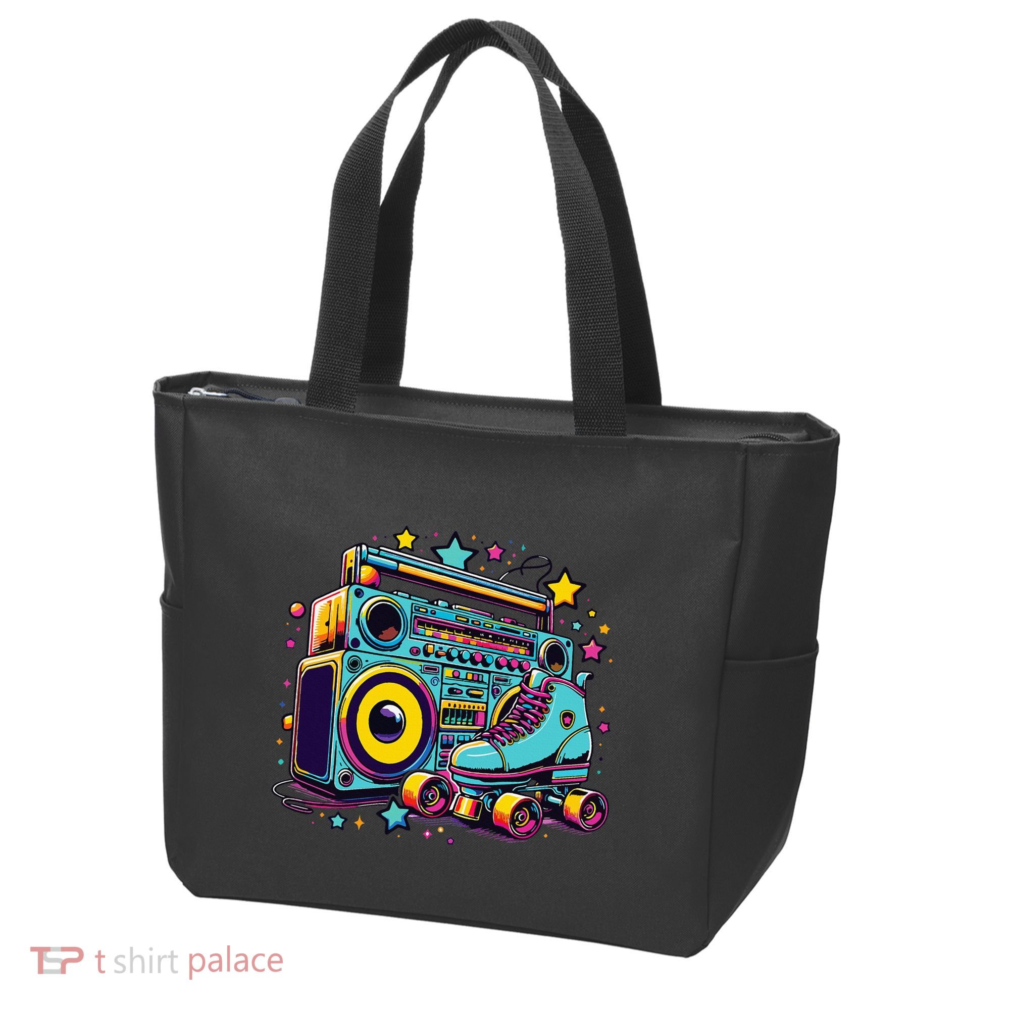 Retro Rollerskates Funny 80S Roller Skating Girl Tote Bag
