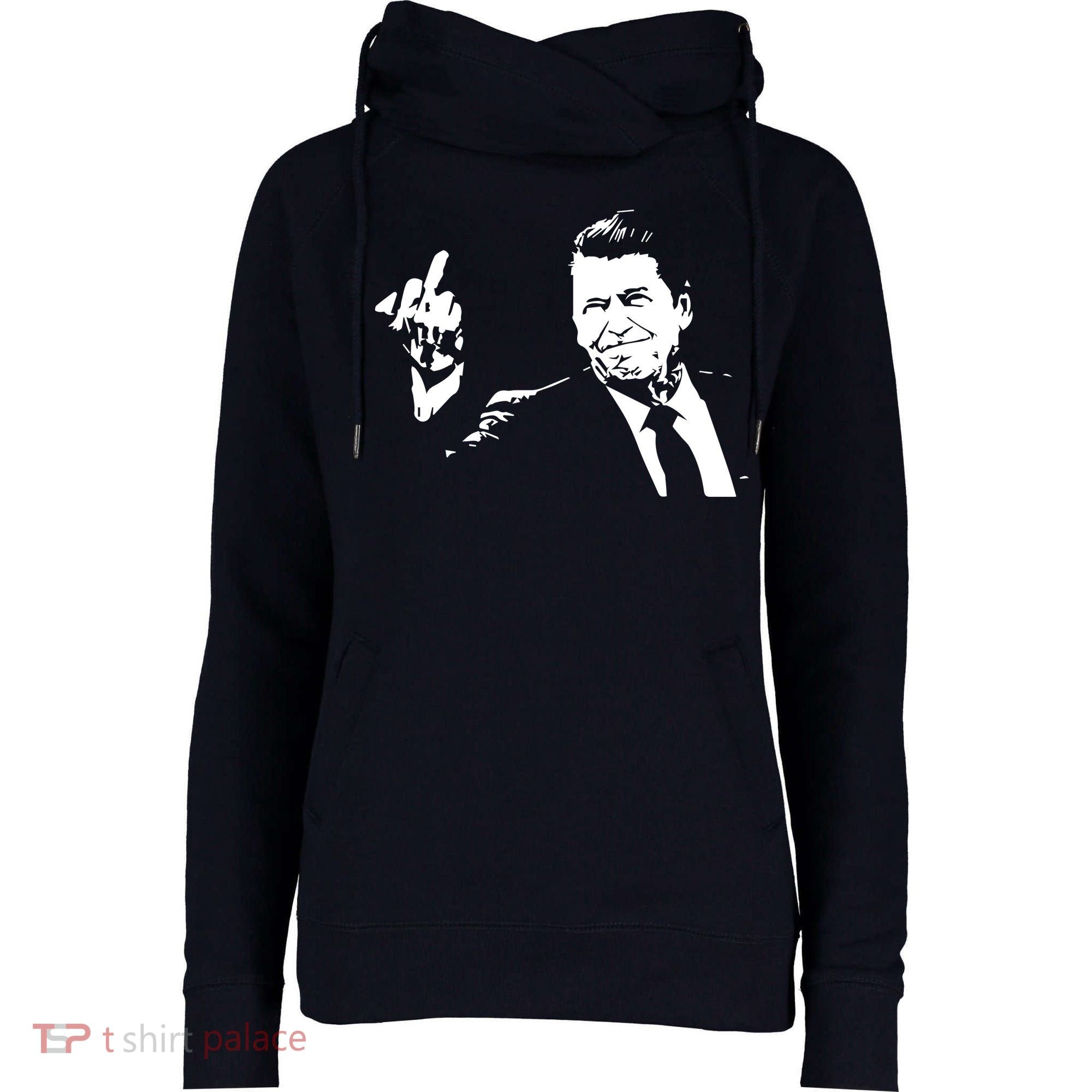 Ronald Reagan Flipping Womens Funnel Neck Pullover Hood