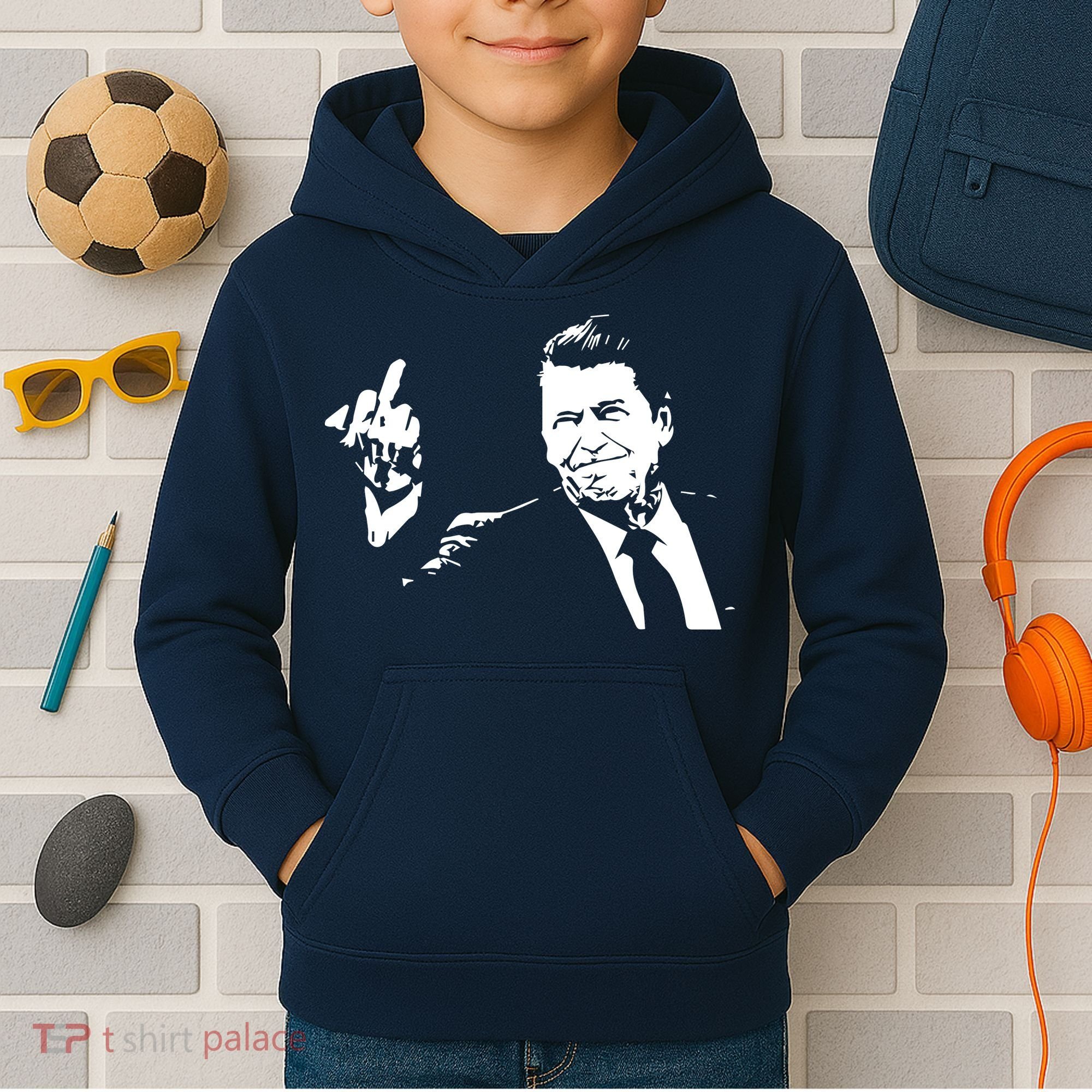Ronald Reagan Flipping Kids Hoodie