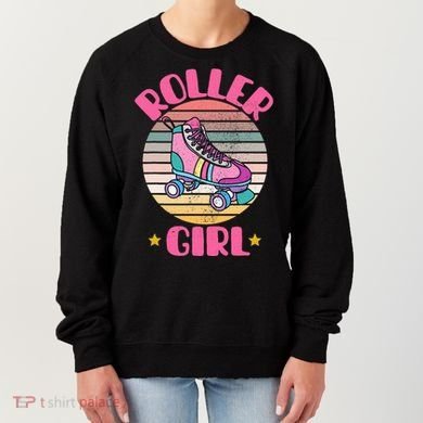 Retro Rollerskates Funny 80S Roller Disco Skating Girl Cool Women's Sweatshirt