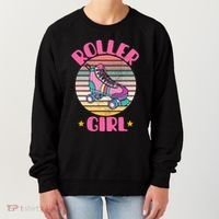 Retro Rollerskates Funny 80S Roller Disco Skating Girl Cool Women's Sweatshirt thumb 0