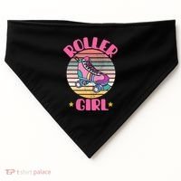 Retro Rollerskates Funny 80S Roller Disco Skating Girl Cool USA-Made Doggie Bandana thumb 0