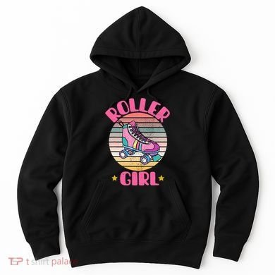 Retro Rollerskates Funny 80S Roller Disco Skating Girl Cool Hoodie