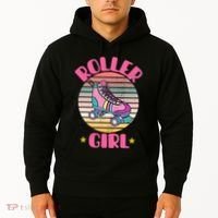 Retro Rollerskates Funny 80S Roller Disco Skating Girl Cool Hoodie thumb 2