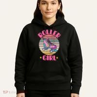 Retro Rollerskates Funny 80S Roller Disco Skating Girl Cool Hoodie thumb 5