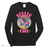 Retro Rollerskates Funny 80S Roller Disco Skating Girl Cool Long Sleeve Shirt thumb 0