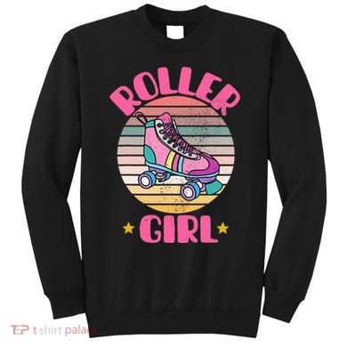 Retro Rollerskates Funny 80S Roller Disco Skating Girl Cool Sweatshirt