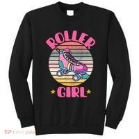 Retro Rollerskates Funny 80S Roller Disco Skating Girl Cool Sweatshirt thumb 0