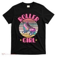 Retro Rollerskates Funny 80S Roller Disco Skating Girl Cool T-Shirt thumb 0