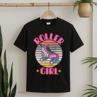 Retro Rollerskates Funny 80S Roller Disco Skating Girl Cool T-Shirt thumb 2