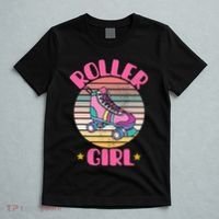 Retro Rollerskates Funny 80S Roller Disco Skating Girl Cool T-Shirt thumb 5