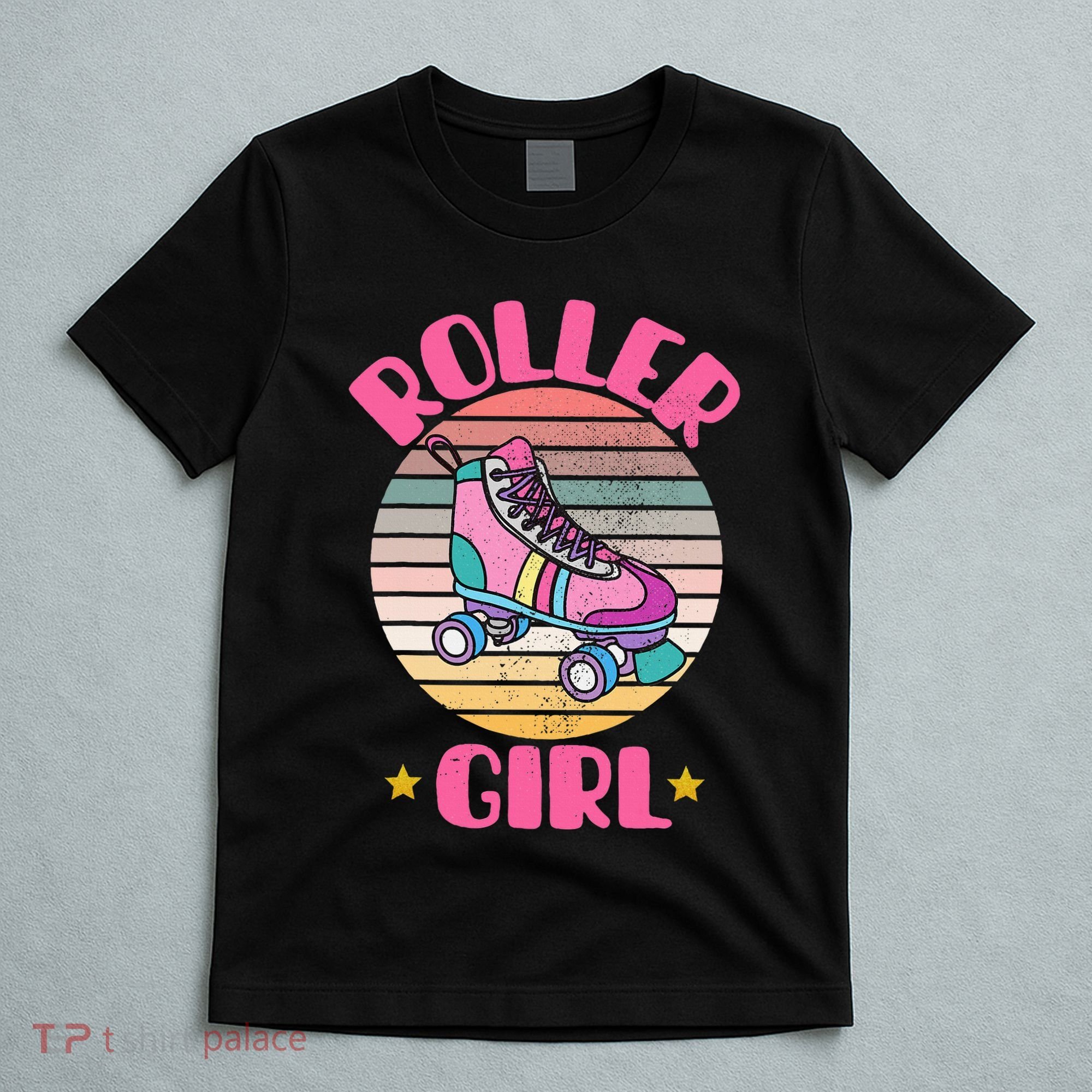 Retro Rollerskates Funny 80S Roller Disco Skating Girl Cool T-Shirt
