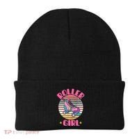 Retro Rollerskates Funny 80S Roller Disco Skating Girl Cool Beanie thumb 0