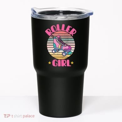 Retro Rollerskates Funny 80S Roller Disco Skating Girl Cool Tumbler
