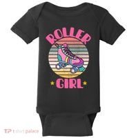 Retro Rollerskates Funny 80S Roller Disco Skating Girl Cool Baby Bodysuit thumb 0