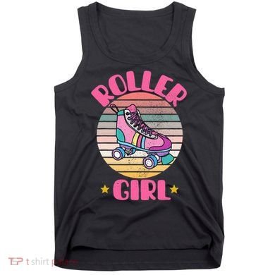 Retro Rollerskates Funny 80S Roller Disco Skating Girl Cool Tank Top