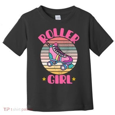 Retro Rollerskates Funny 80S Roller Disco Skating Girl Cool Toddler T-Shirt