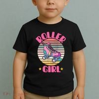 Retro Rollerskates Funny 80S Roller Disco Skating Girl Cool Toddler T-Shirt thumb 2