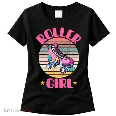 Retro Rollerskates Funny 80S Roller Disco Skating Girl Cool Women's T-Shirt