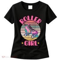 Retro Rollerskates Funny 80S Roller Disco Skating Girl Cool Women's T-Shirt thumb 0