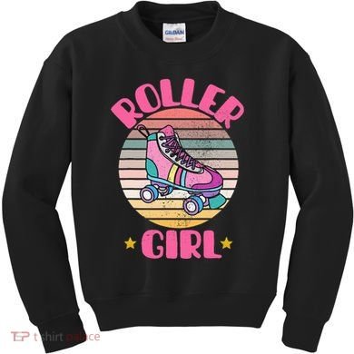 Retro Rollerskates Funny 80S Roller Disco Skating Girl Cool Kids Sweatshirt