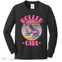 Retro Rollerskates Funny 80S Roller Disco Skating Girl Cool Kids Long Sleeve Shirt thumb 0