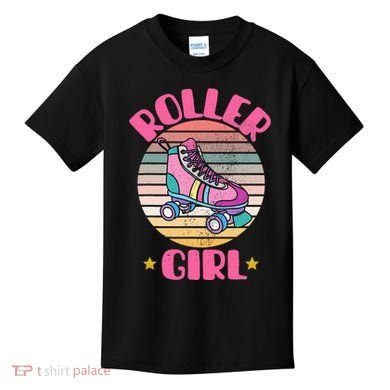 Retro Rollerskates Funny 80S Roller Disco Skating Girl Cool Kids T-Shirt