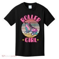 Retro Rollerskates Funny 80S Roller Disco Skating Girl Cool Kids T-Shirt thumb 0