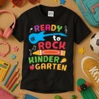 Ready Rock Funny First Day Of Kindergarten Kids T-Shirt thumb 3