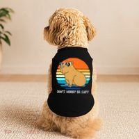 Retro Rodent Funny Capybara Dont Be Worry Be Capy Doggie Tank thumb 2