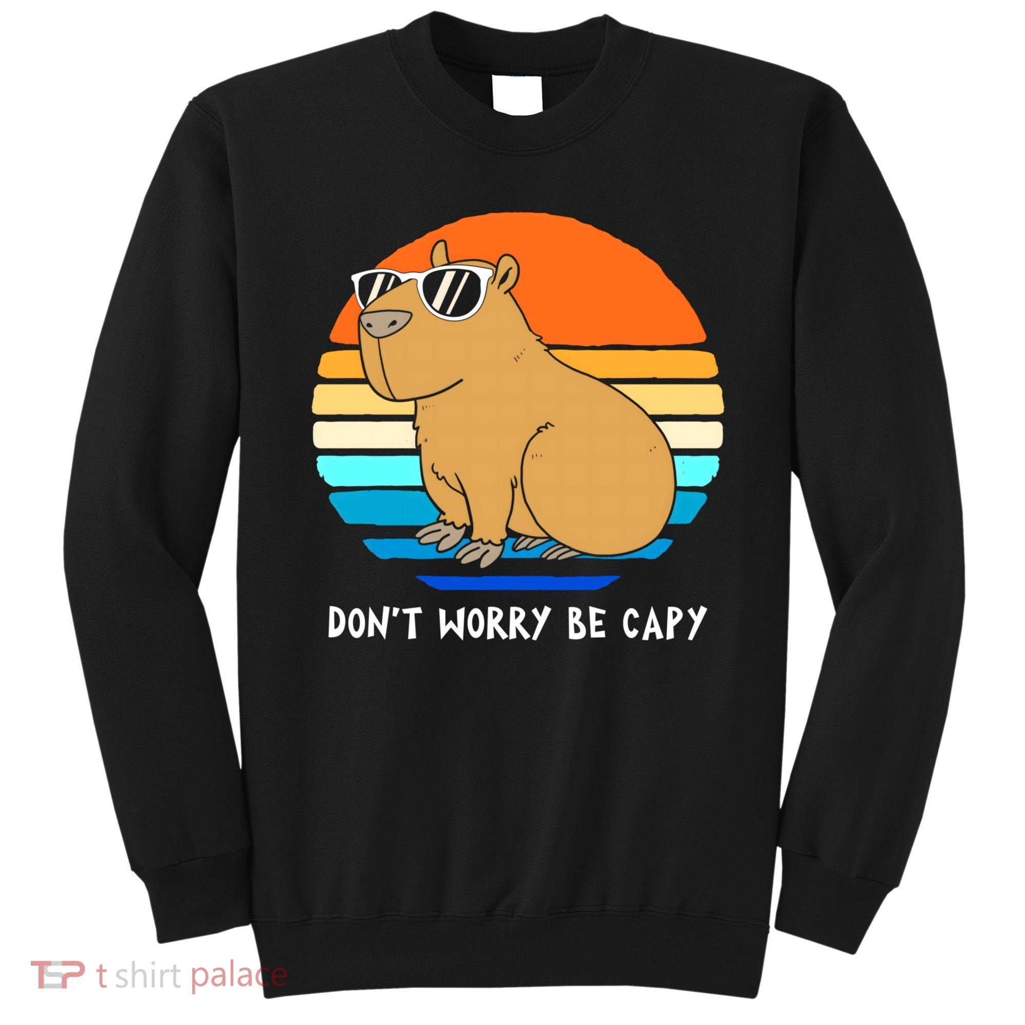 Retro Rodent Funny Capybara Dont Be Worry Be Capy Sweatshirt