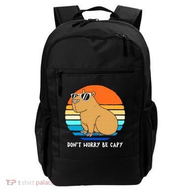 Retro Rodent Funny Capybara Dont Be Worry Be Capy Backpack
