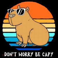 Retro Rodent Funny Capybara Dont Be Worry Be Capy Mousepad thumb 1
