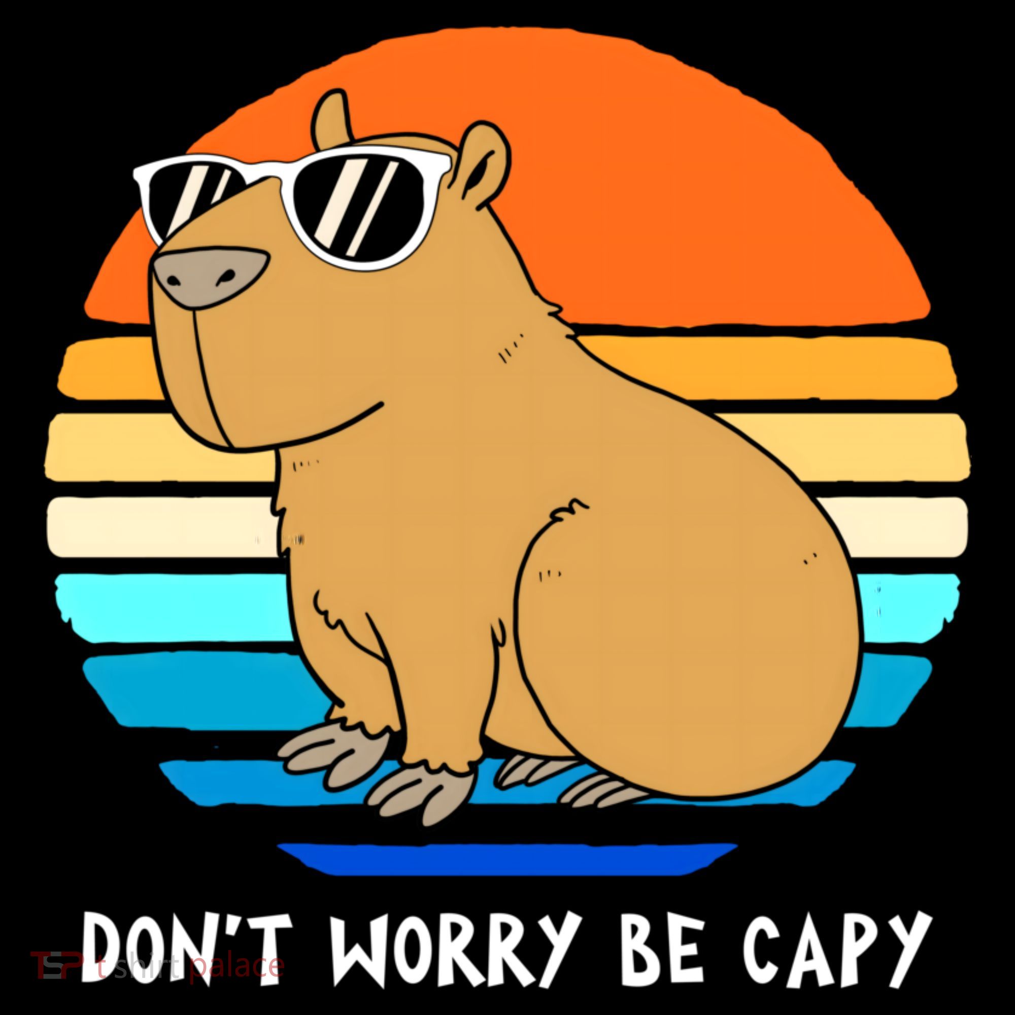 Retro Rodent Funny Capybara Dont Be Worry Be Capy Mousepad