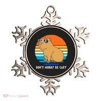 Retro Rodent Funny Capybara Dont Be Worry Be Capy Ornament thumb 0