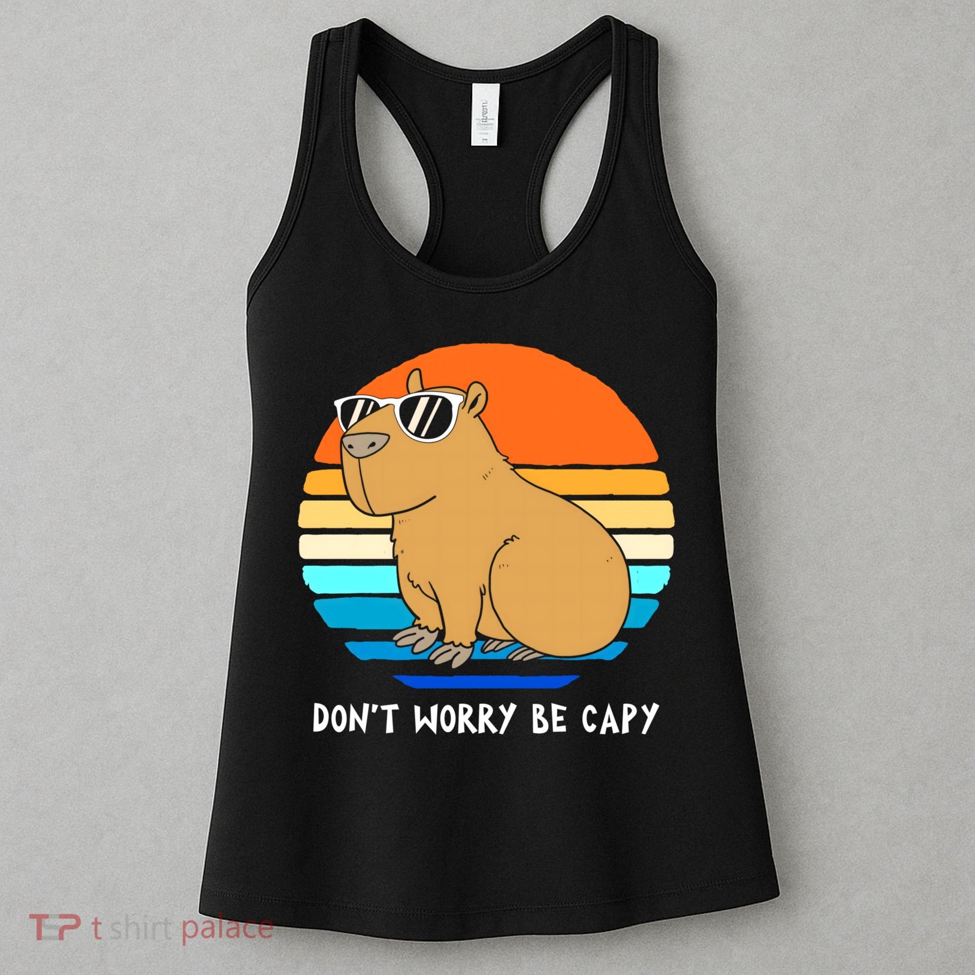 Retro Rodent Funny Capybara Dont Be Worry Be Capy Women's Tank Top