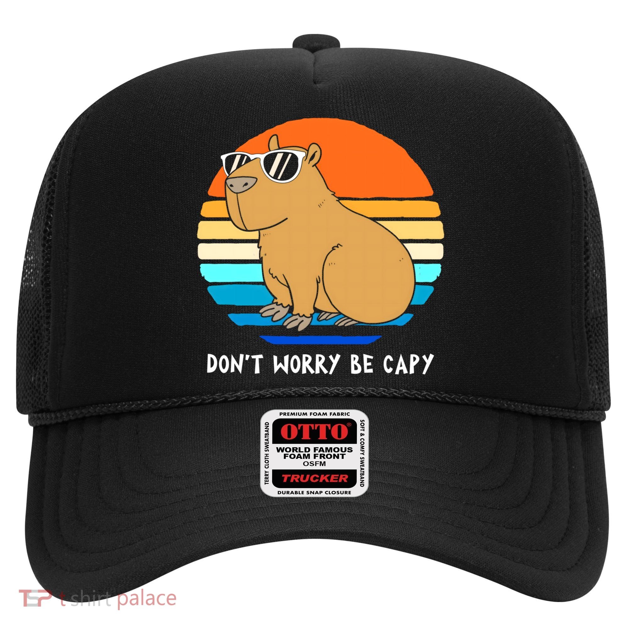 Retro Rodent Funny Capybara Dont Be Worry Be Capy Hat